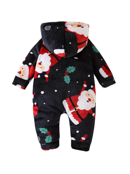 Pyjama Bébé Garçon à Capuche - Motif Père Noël