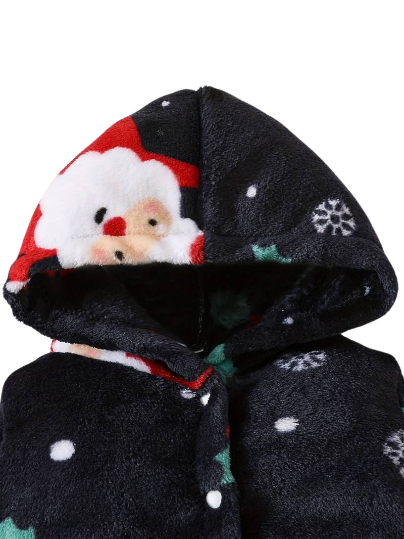 Pyjama Bébé Garçon à Capuche - Motif Père Noël