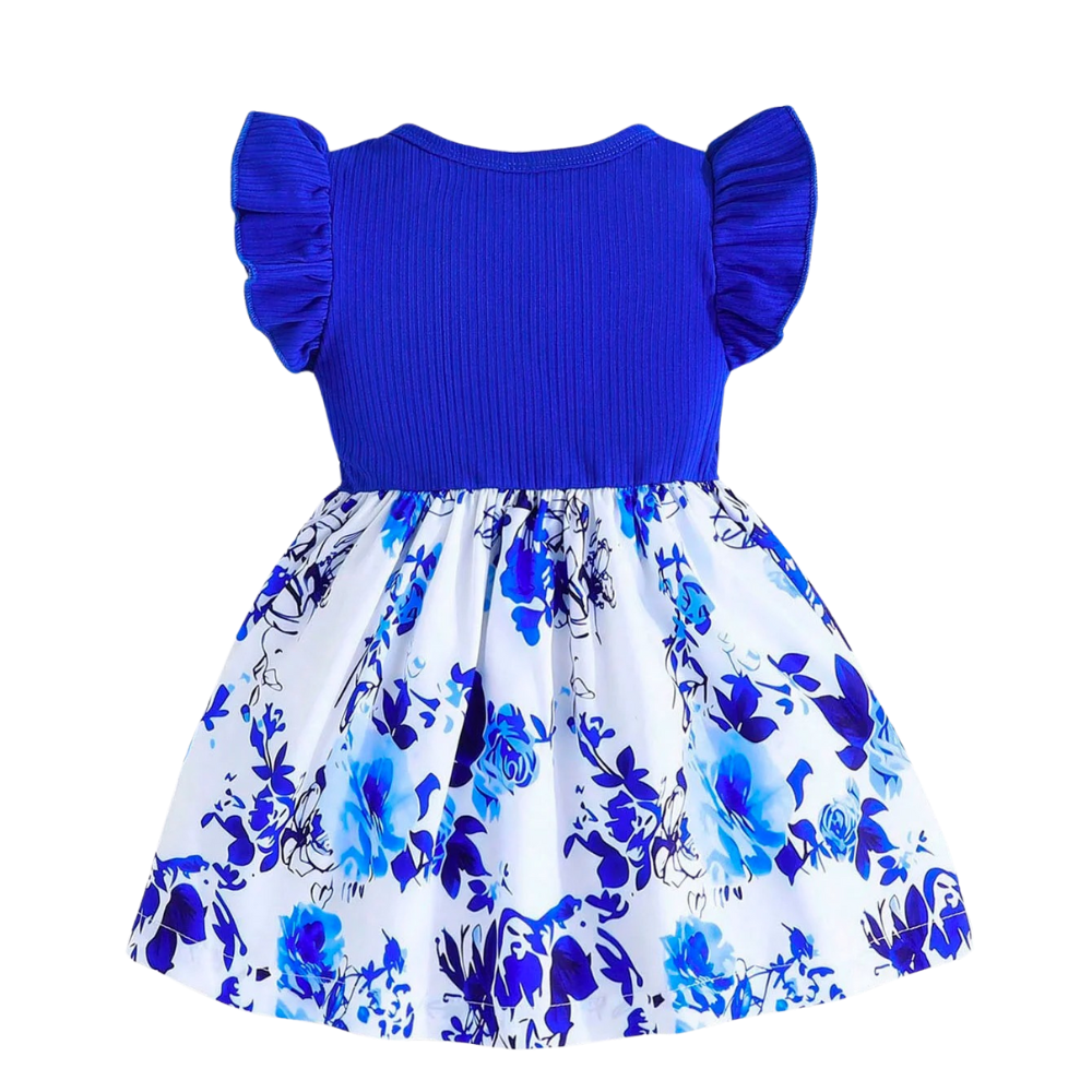 Robe de bébé à fleurs en Bleu