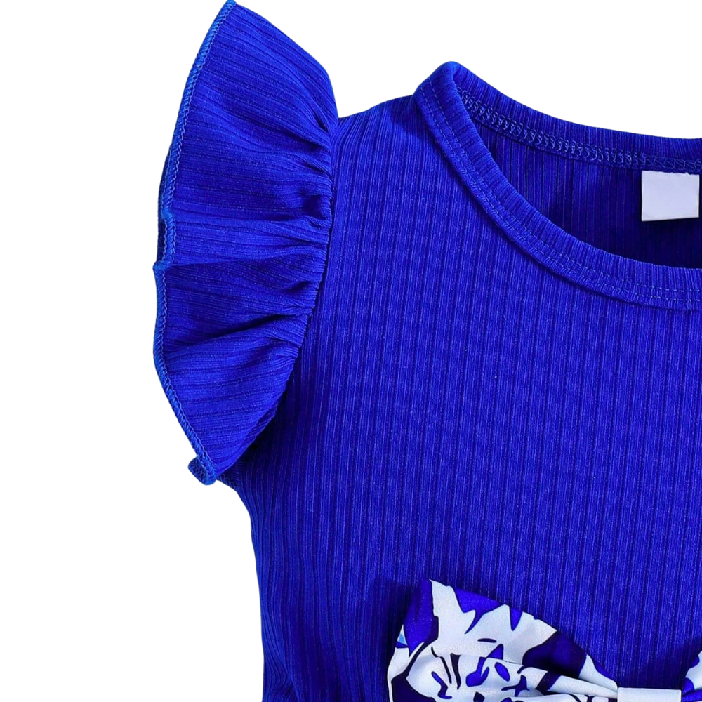 Robe de bébé à fleurs en Bleu