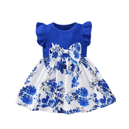 Robe de bébé à fleurs en Bleu