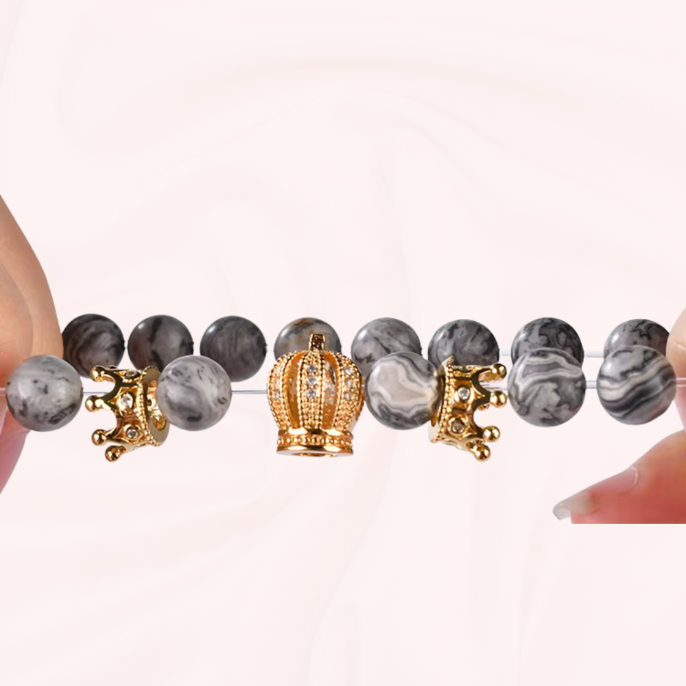 Grey Stone Crown Bracelet