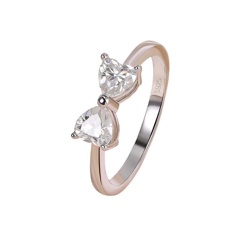 Double Heart Ring in 925 Silver