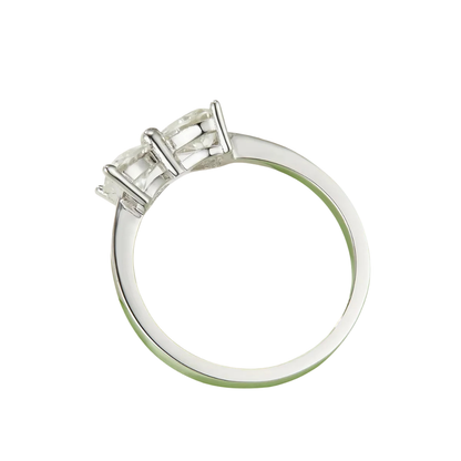 Double Heart Ring in 925 Silver