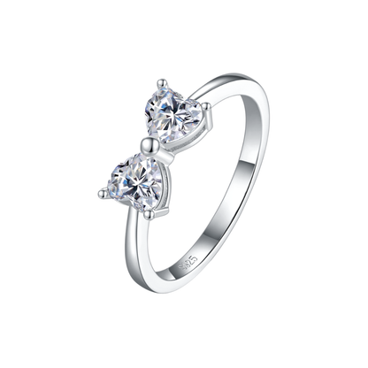 Double Heart Ring in 925 Silver