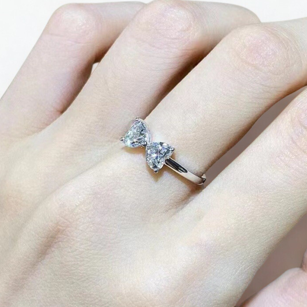 Double Heart Ring in 925 Silver