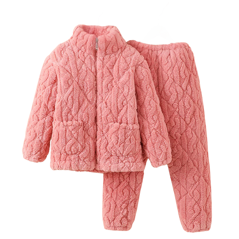 Pyjama Hiver Enfant - Velours Corail, Trois Couches