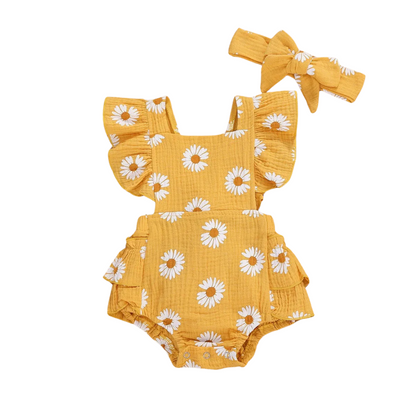 Ensemble d’Été pour Bébé Fille Jaune