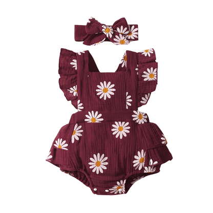 Ensemble d’Été pour Bébé Fille Bordeaux