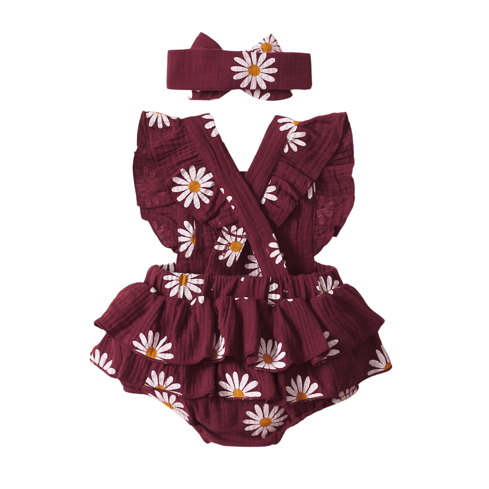 Ensemble d’Été pour Bébé Fille Bordeaux
