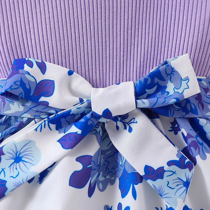 Robe de bébé à fleurs en Violette