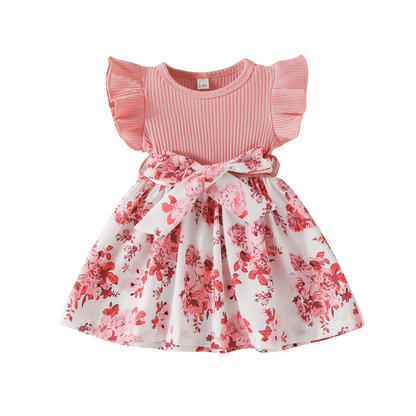 Robe de bébé à fleurs en Rose