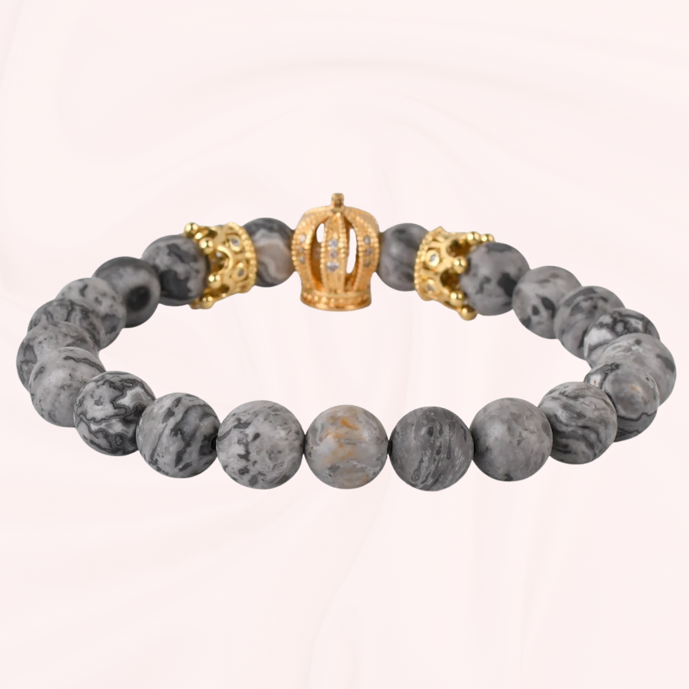 Grey Stone Crown Bracelet