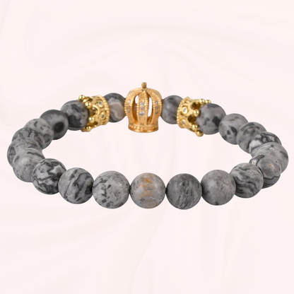 Grey Stone Crown Bracelet