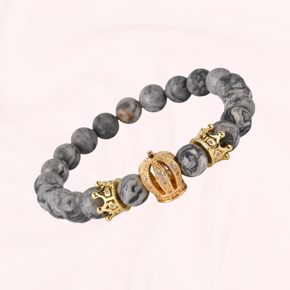 Grey Stone Crown Bracelet