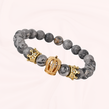 Grey Stone Crown Bracelet