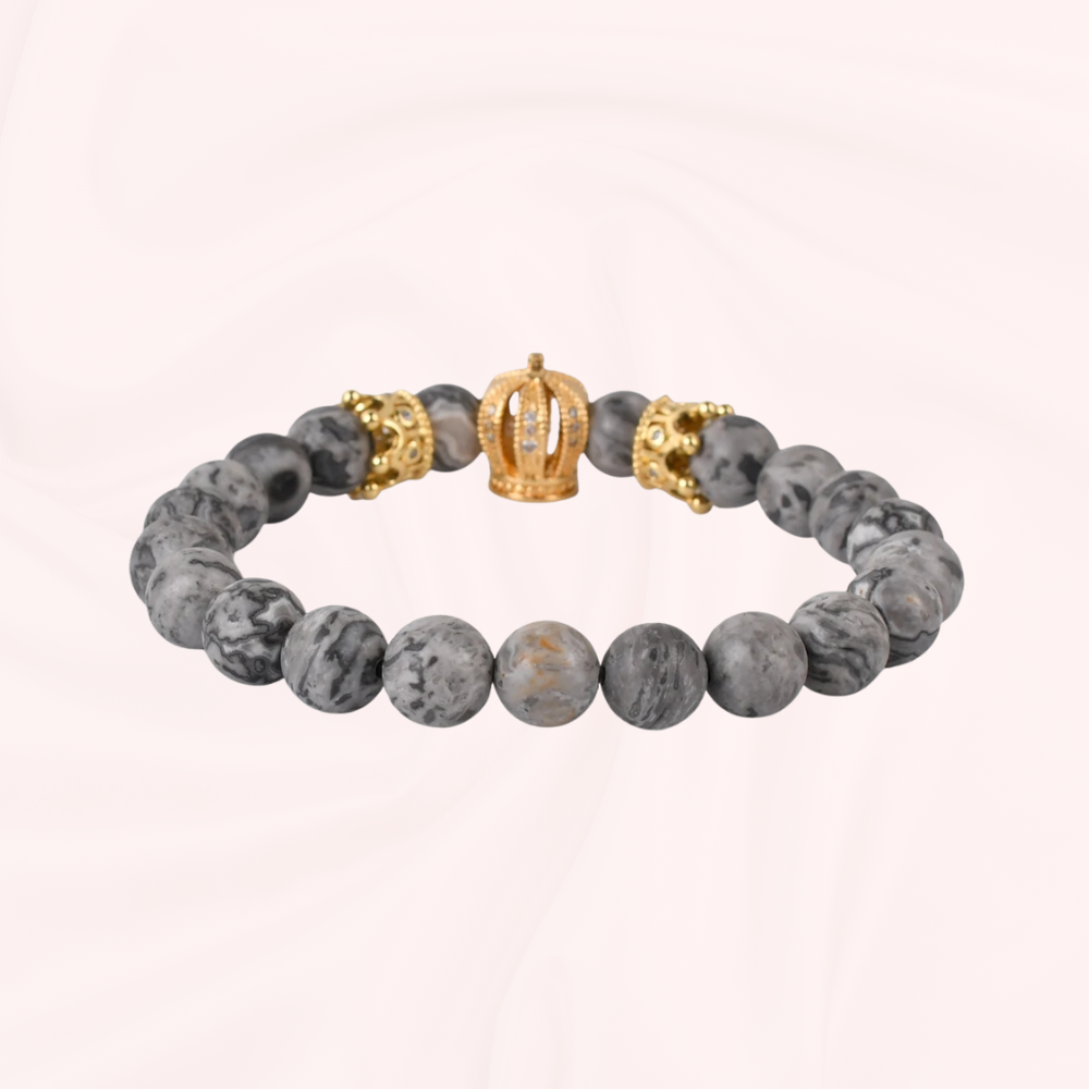 Grey Stone Crown Bracelet