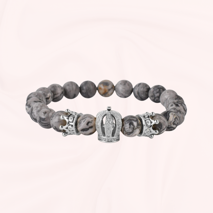 Grey Stone Crown Bracelet