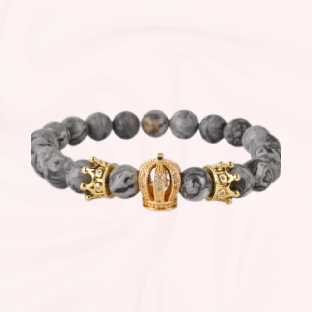 Grey Stone Crown Bracelet