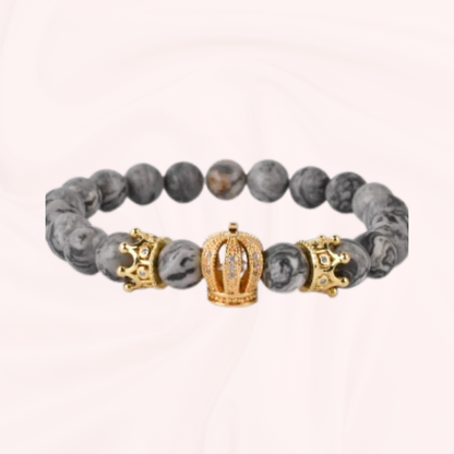 Grey Stone Crown Bracelet