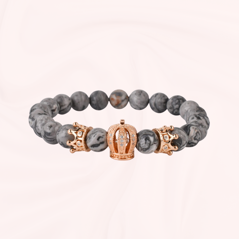 Grey Stone Crown Bracelet