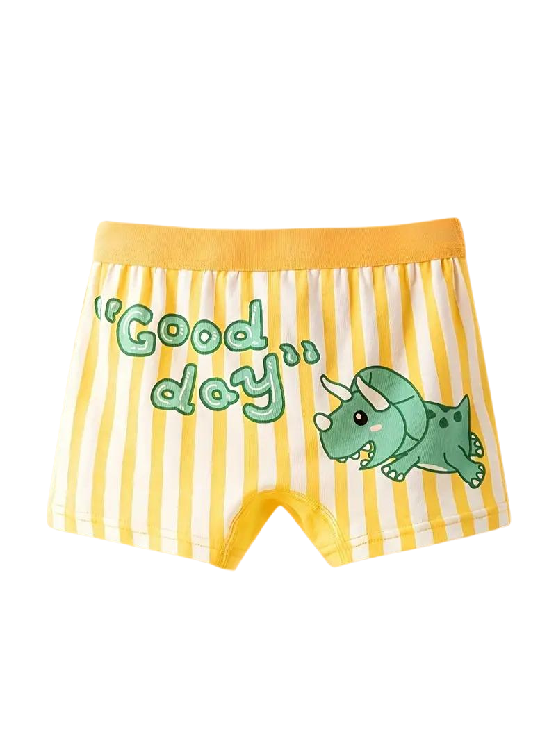 Pack de 4 Culottes Enfants avec Imprimés Dinosaures et Voitures