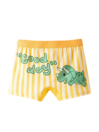 Pack de 4 Culottes Enfants avec Imprimés Dinosaures et Voitures