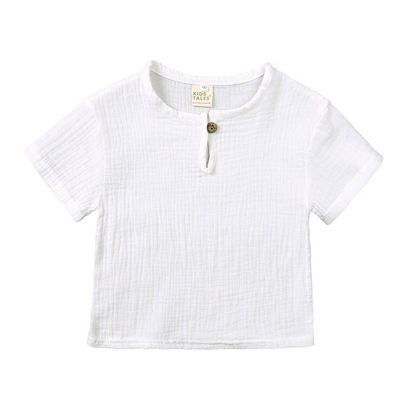 Ensemble d’Été en Lin pour Enfants – Blanc Pur