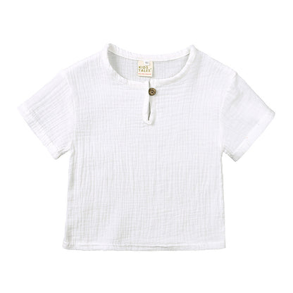 Ensemble d’Été en Lin pour Enfants – Blanc Pur
