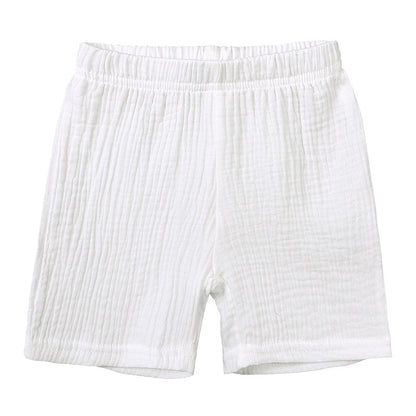 Ensemble d’Été en Lin pour Enfants – Blanc Pur