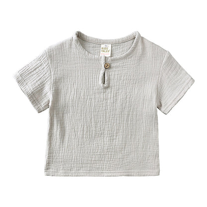 Ensemble d’Été en Lin pour Enfants – Beige Naturel