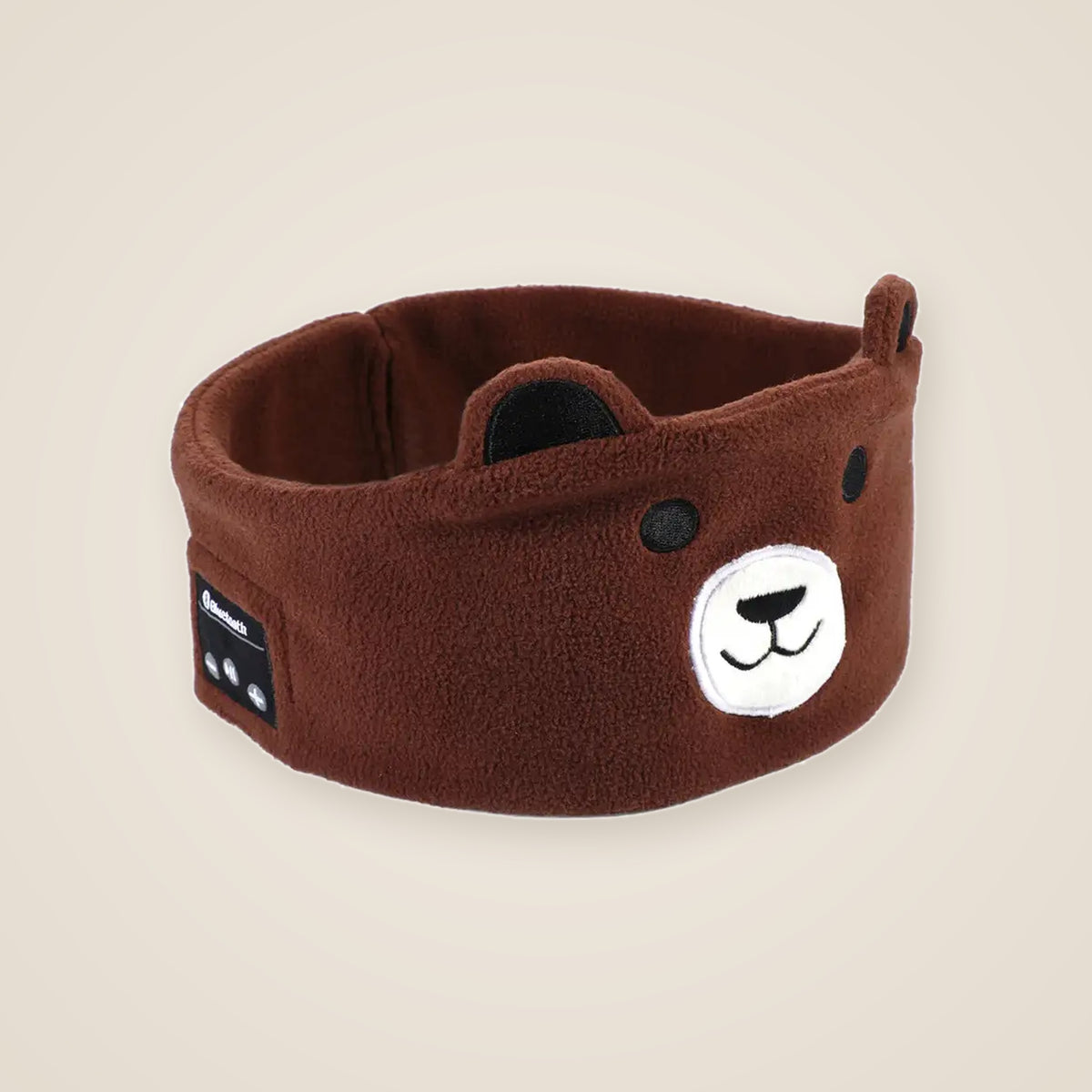 Brown bear kids headband headphones in soft fleece