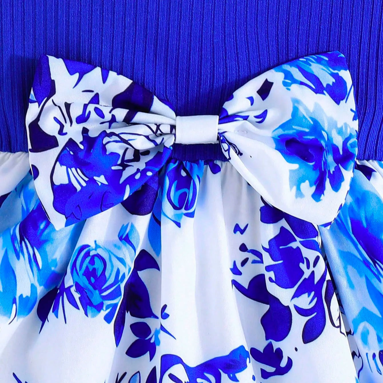 Robe de bébé à fleurs en Bleu